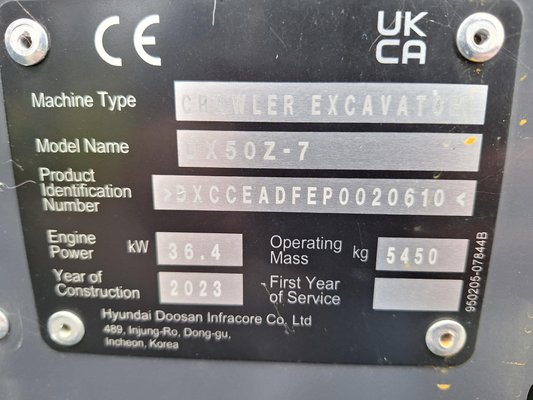 Mini pelles Develon DX50Z-7