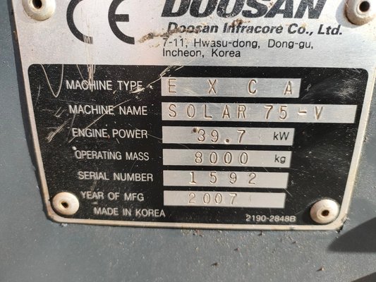 Mini pelles Daewoo SOLAR 75