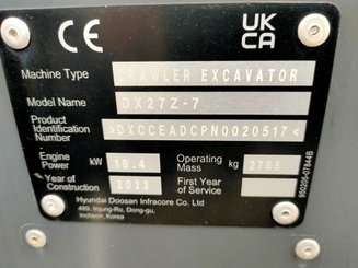 Mini pelle Doosan DX27Z-7 - 12