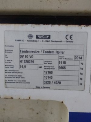 Compacteur tandem Hamm DV90VO
