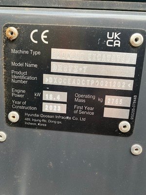 Mini pelles Develon DX27Z-7