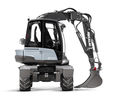 Pelles sur pneus Mecalac e12