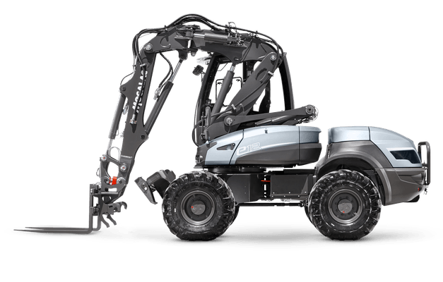 Pelles sur pneus Mecalac e12