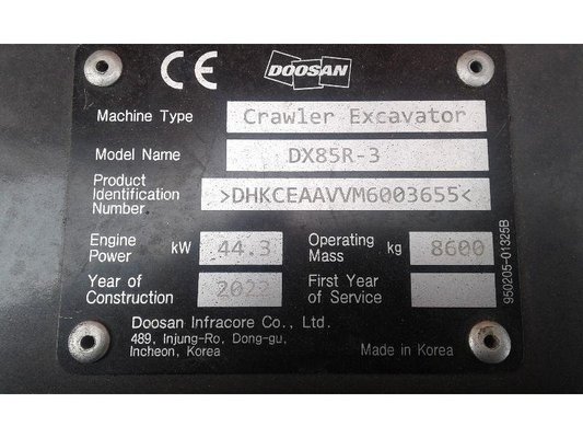 Mini pelles Doosan DX85R-3