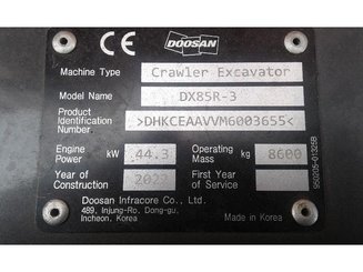 Mini pelle Doosan DX85R-3 - 11